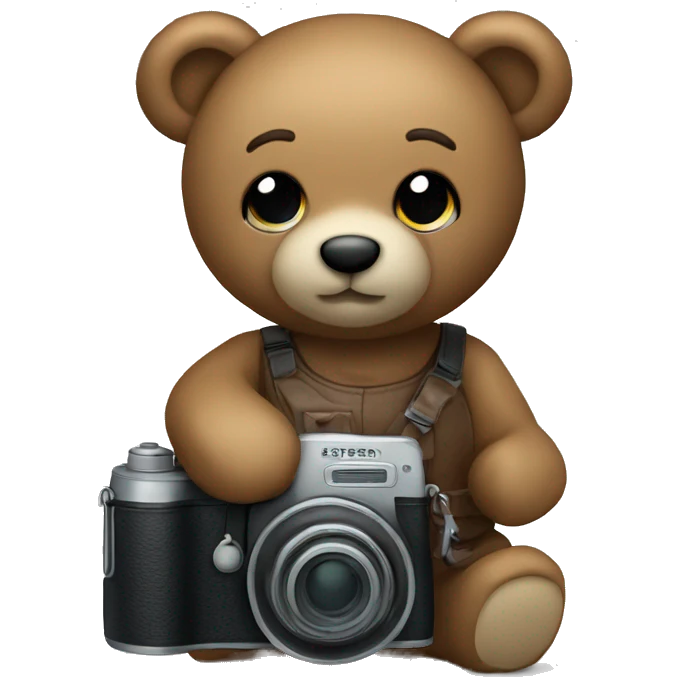 Teddy bear holding aCamera  emoji