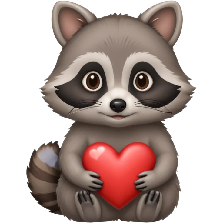 Raccoon hold heart emoji