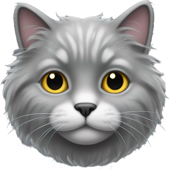 Grey fluffy cat  emoji