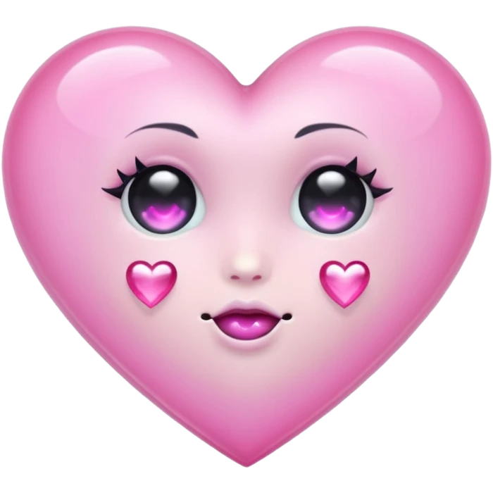 pastel goth heart with pink crystal emoji