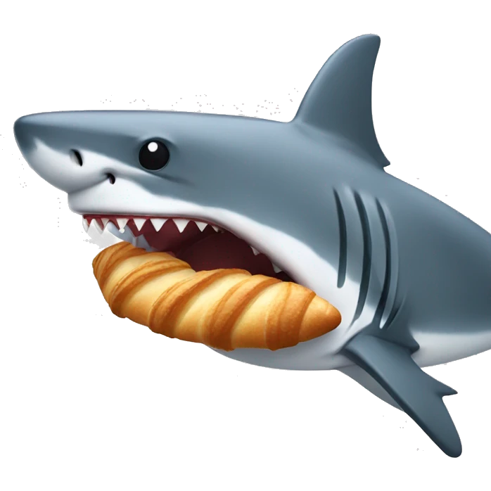 shark eating a croissant emoji