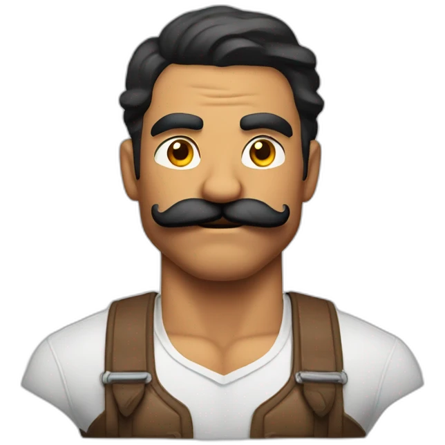 Muscles mustache expressive Cuban man emoji