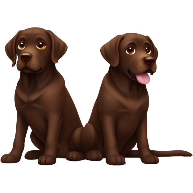 Two chocolate Labrador’s  emoji