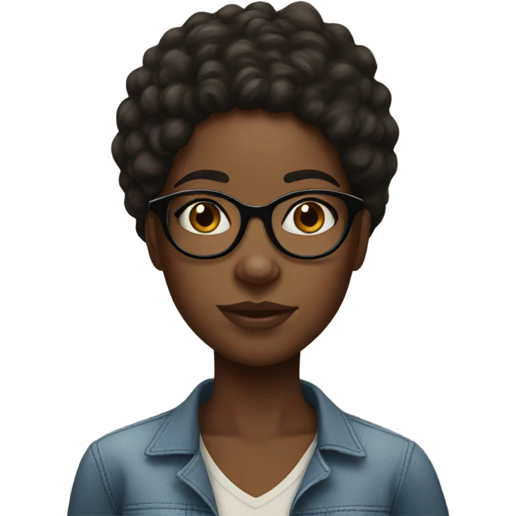Black girl with freckles and glasses  emoji