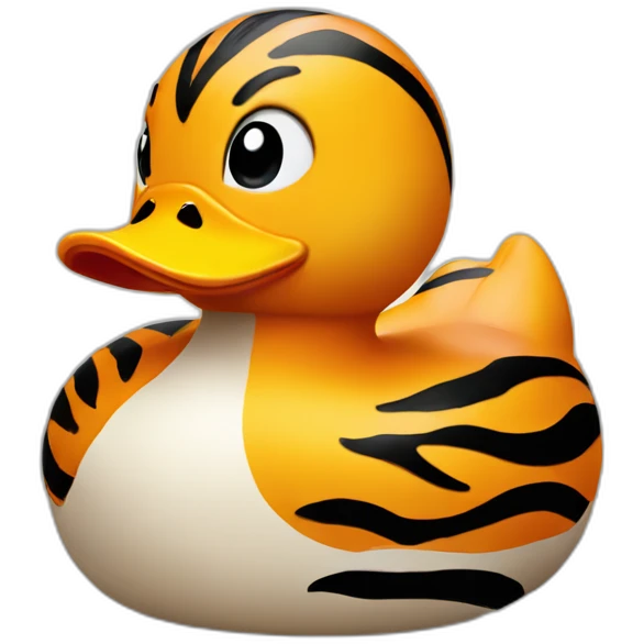 rubber duck with tiger stripes emoji