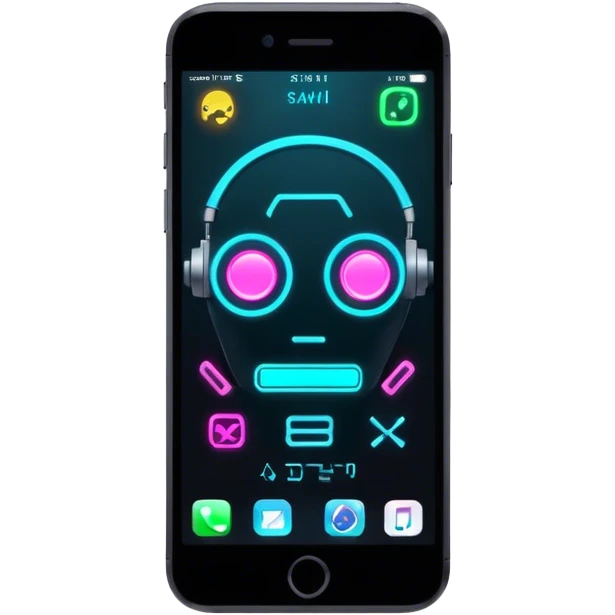 neon cyberpunk style iphone emoji