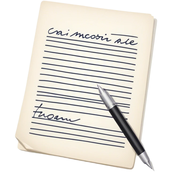 white document, uni notes emoji