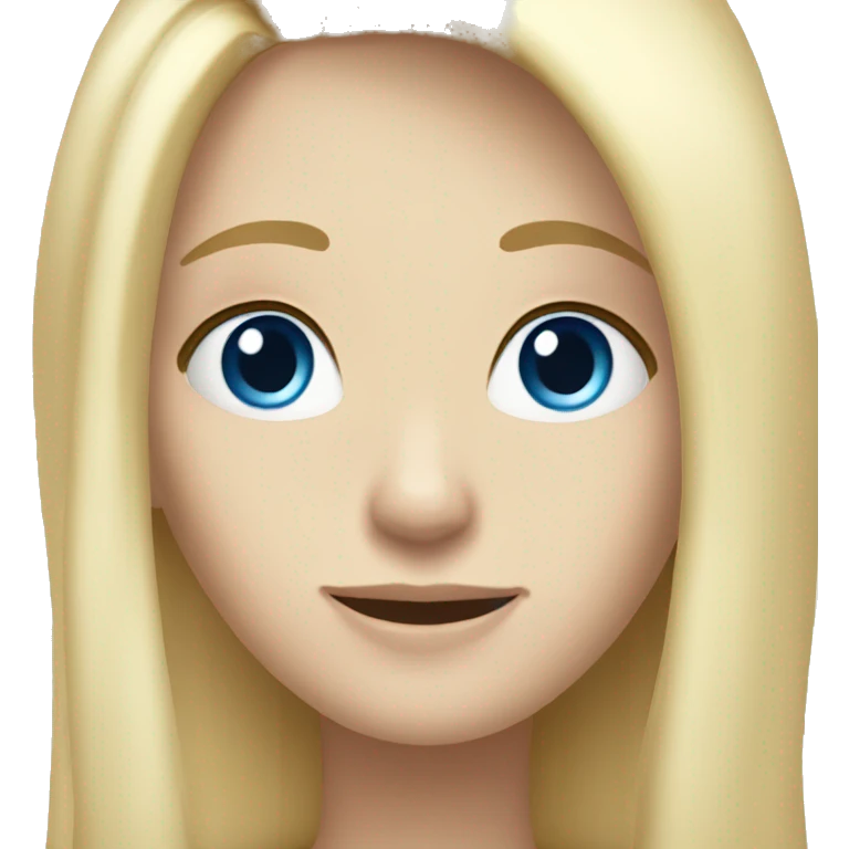 blonde long hair blue eyes girl saying hi emoji