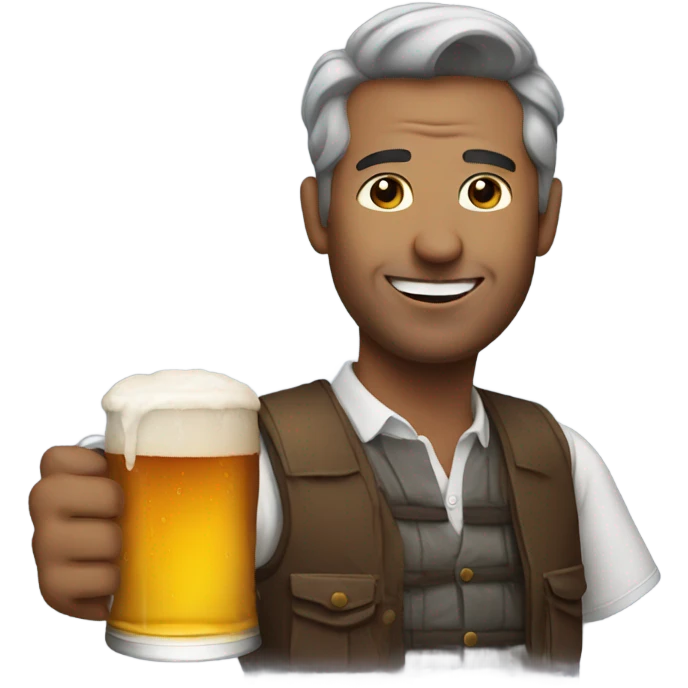 Man with a beer emoji