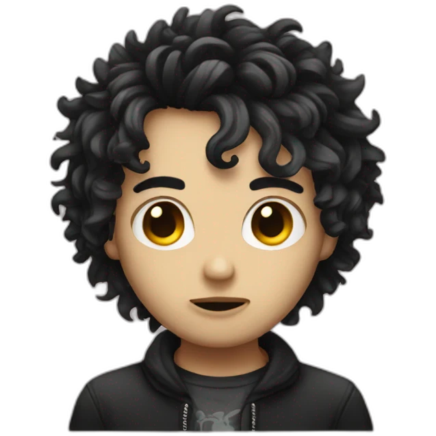 emo with curly dead hair emoji