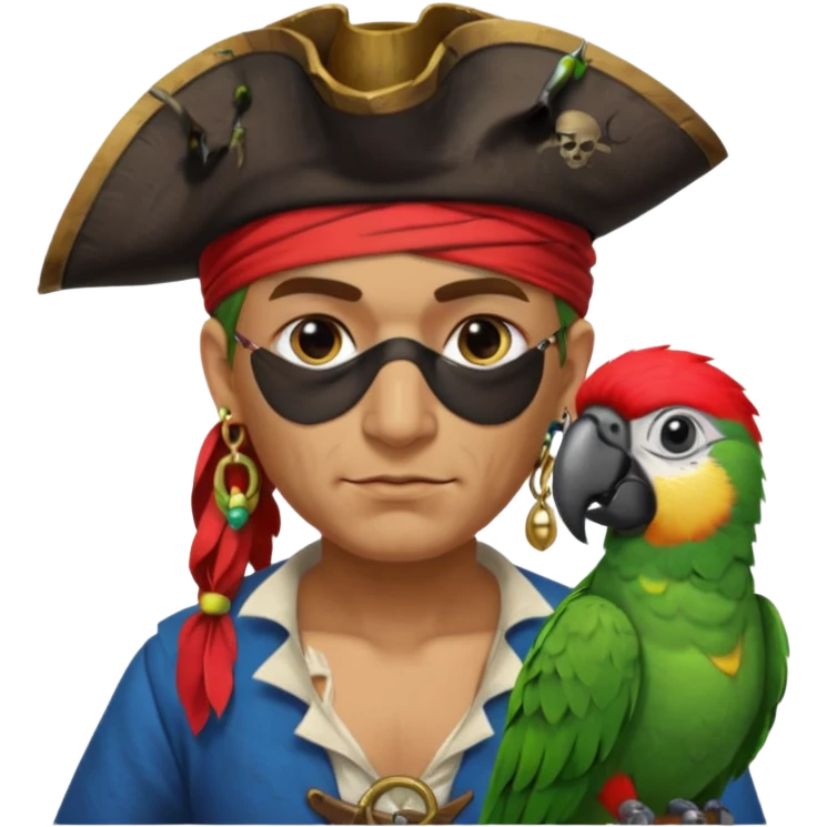 pirate and parrot emoji
