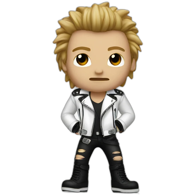 Punk rocker man with white leather jacket emoji