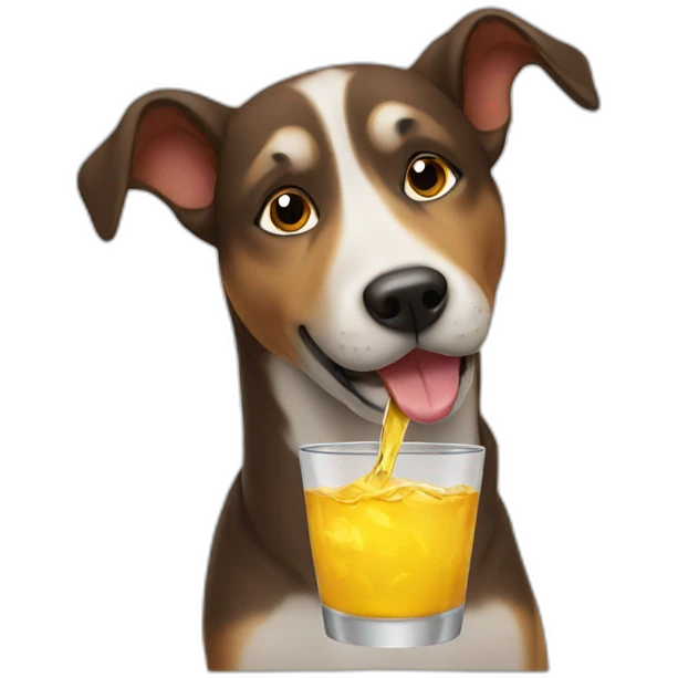 Dog drinking emoji