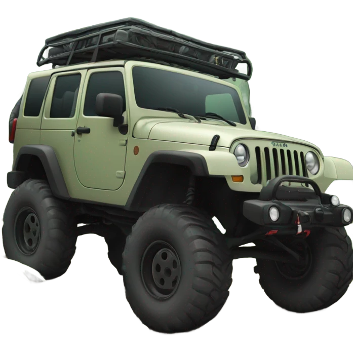 4 door Jeep in forest  emoji