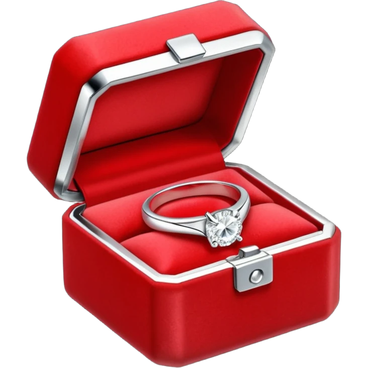 diamond jewelry ring in a red jewelry box emoji