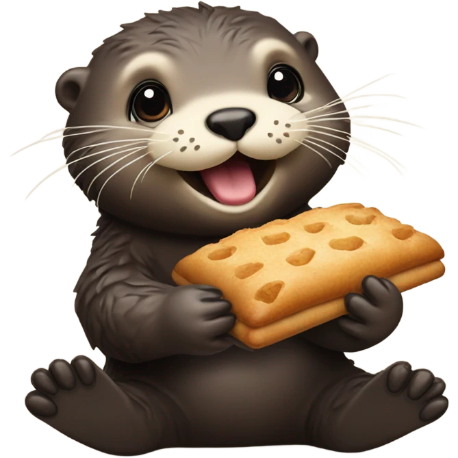 Sea otter eating pasteries emoji