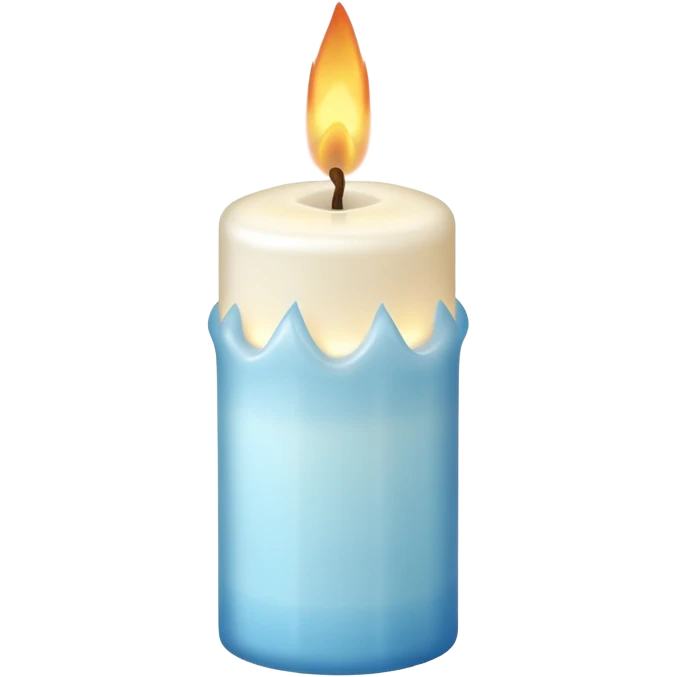 Christmas candle with light blue details emoji