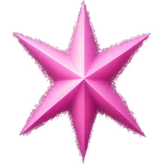 Large pink detailed crystallized star emoji