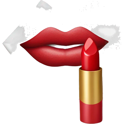 Paper with lipstick kiss emoji
