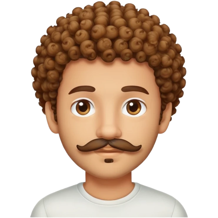 Curly boy with italian mustache and beard  emoji