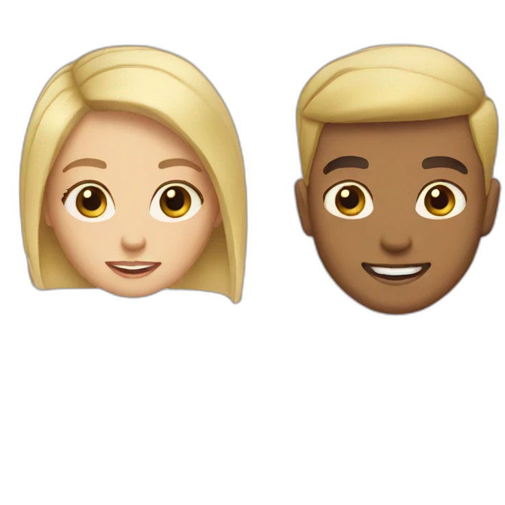 blond girl and buzz haircut boy emoji