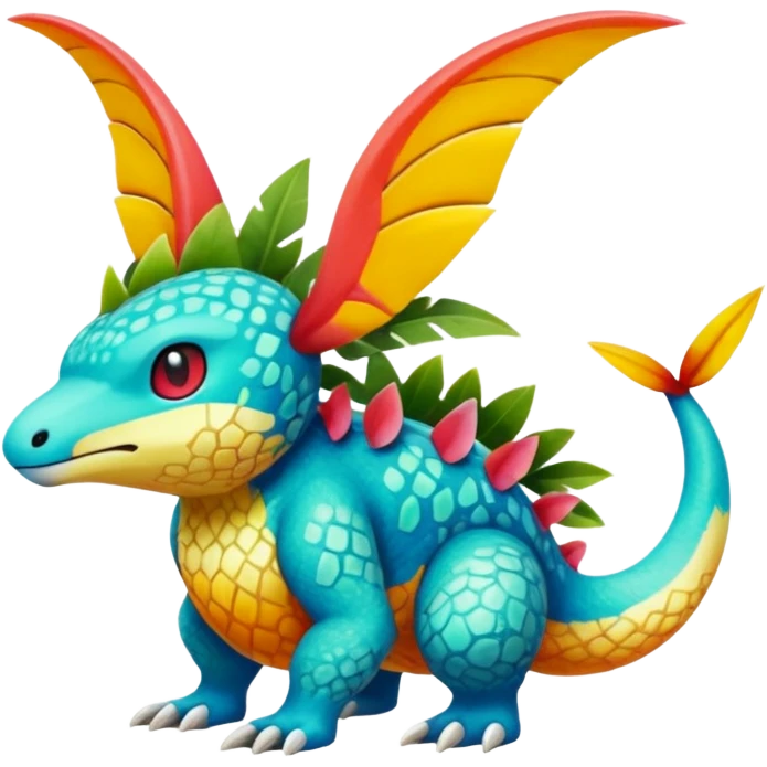 Colorful Exotic Tropical Pokémon-Fakémon-hybrid-creature (full body) emoji