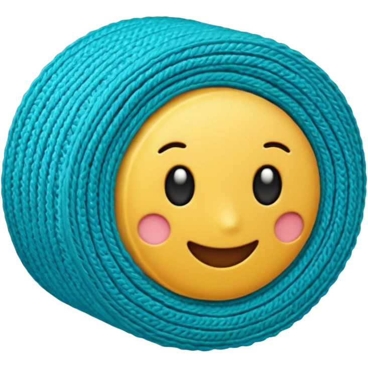 emoji de rolo de crochê na cor ciano emoji