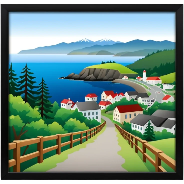 Port Angeles Washington town with walking trail emoji