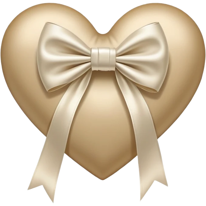 Heart beige white bow  emoji