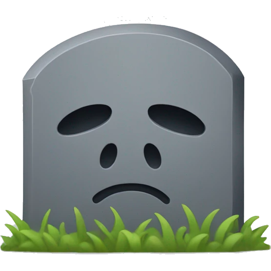 Tombstone with a sad face that says MONDAY emoji