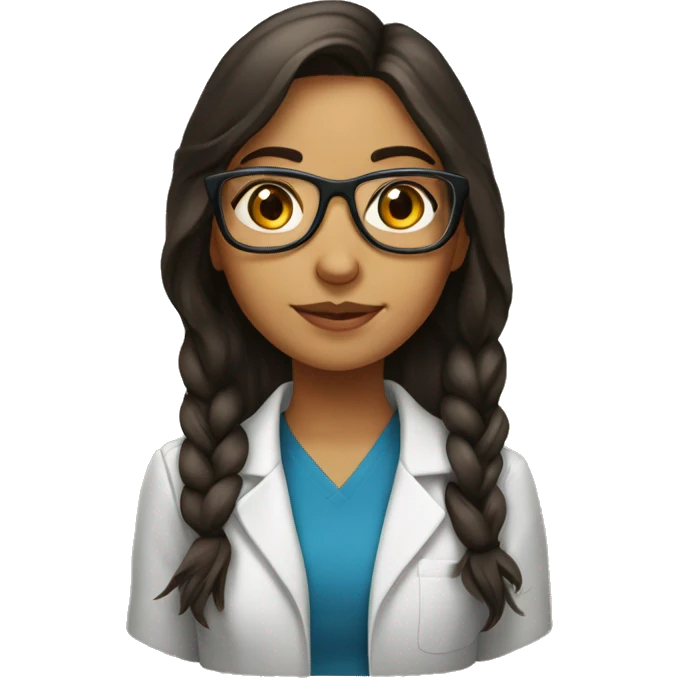 Scientific girl, brunette, olive skin with glasses  emoji