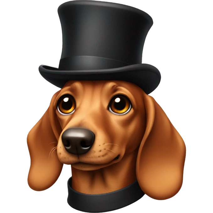 dacschund with tophat emoji