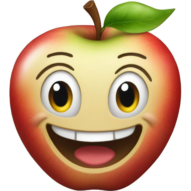 A happy apple emoji