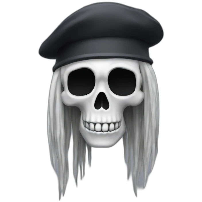 a-scary-skeleton-with-long-hair-and-beret-at-computer emoji