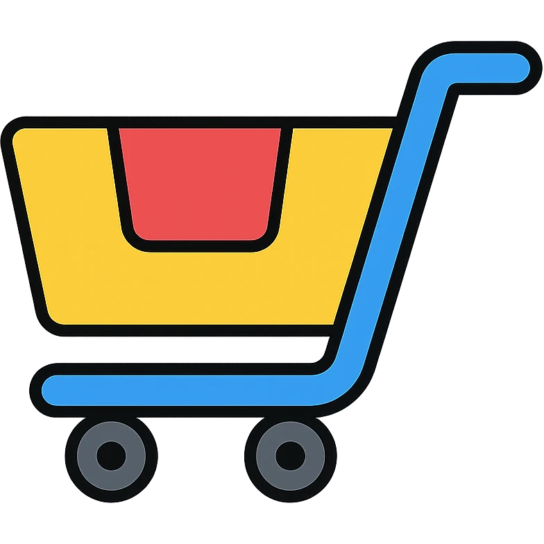 cart, lineal color outlined icon style, clean and professional look emoji