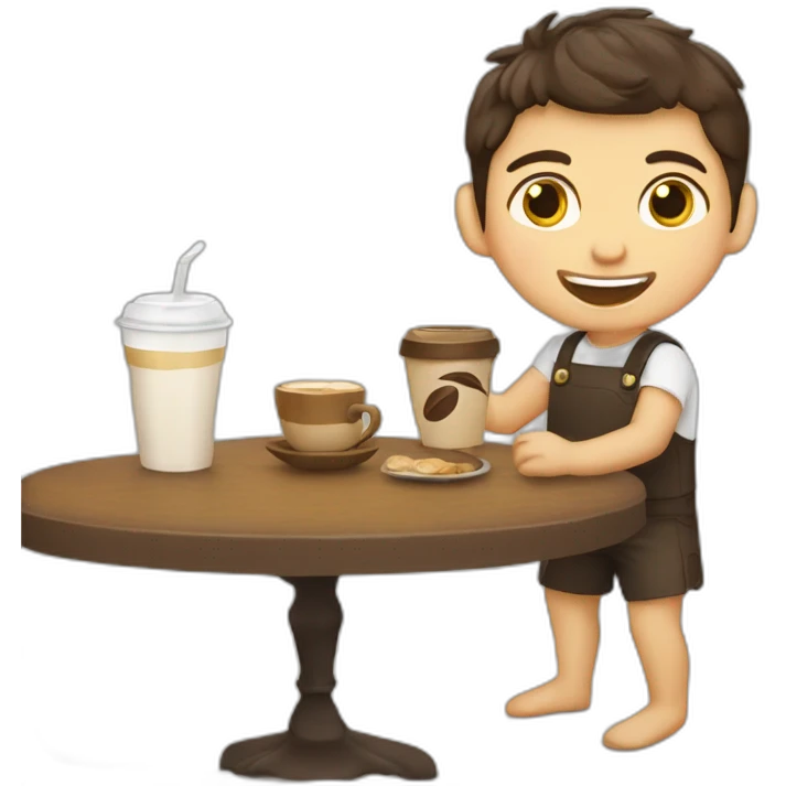 niño y cabra café emoji