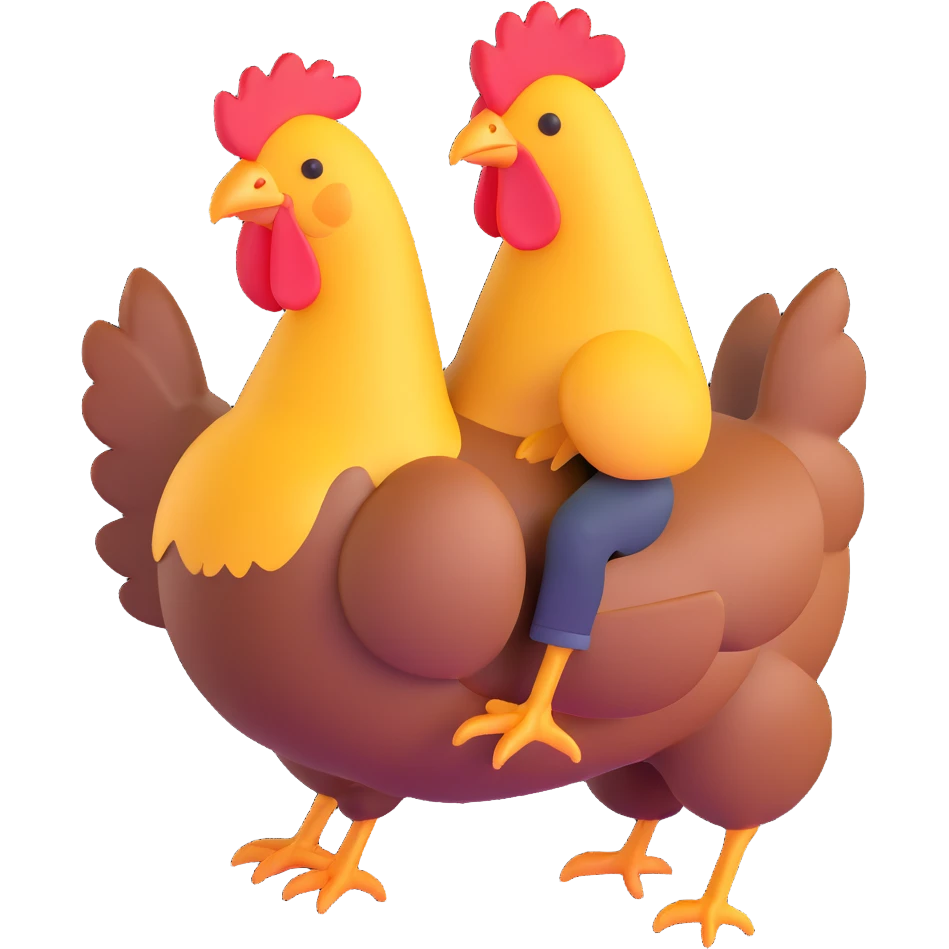 chicken jockey small character riding a chicken emoji