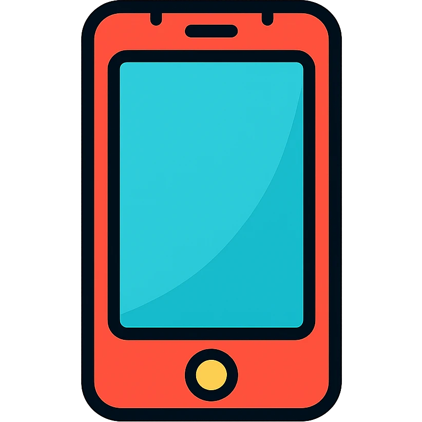 an iPhone, flat icon style, simple colors emoji