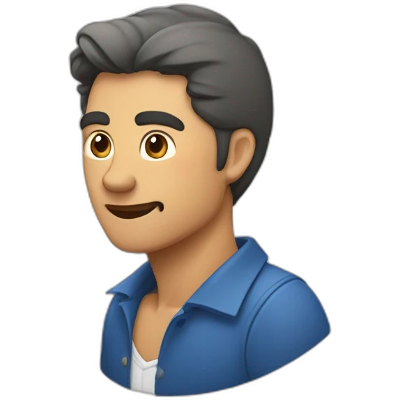 Hombre con dos líneas en la ceja emoji