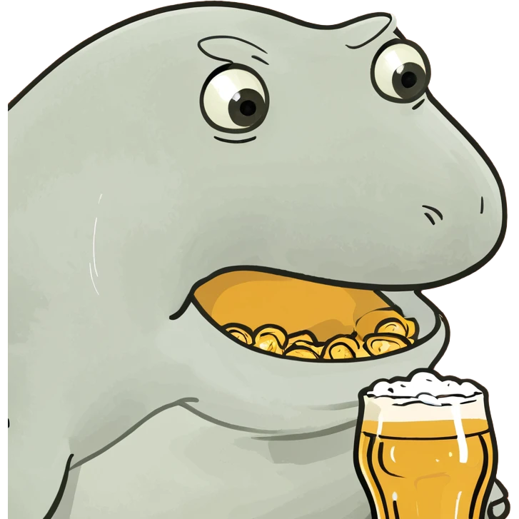 white whale with beer emoji
