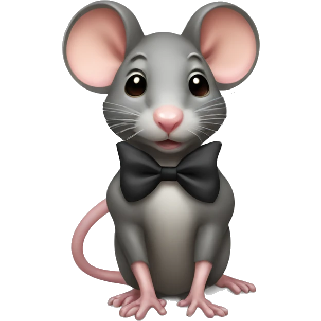 A rat wearing a bow emoji