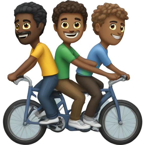 3 guys riding bikes emoji