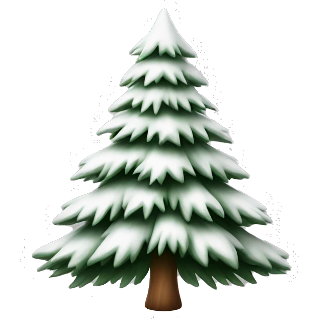 actual white fir christmas tree isolated.  emoji