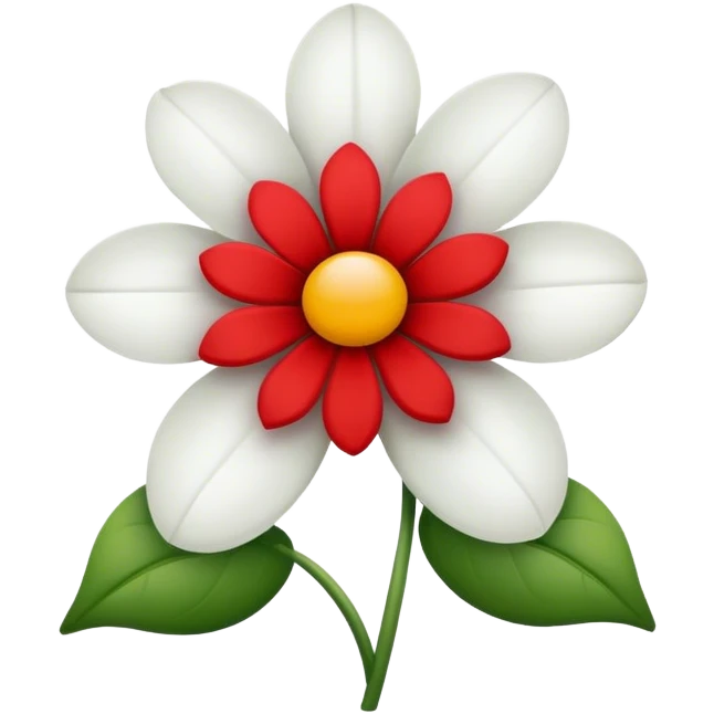 red and white flower emoji