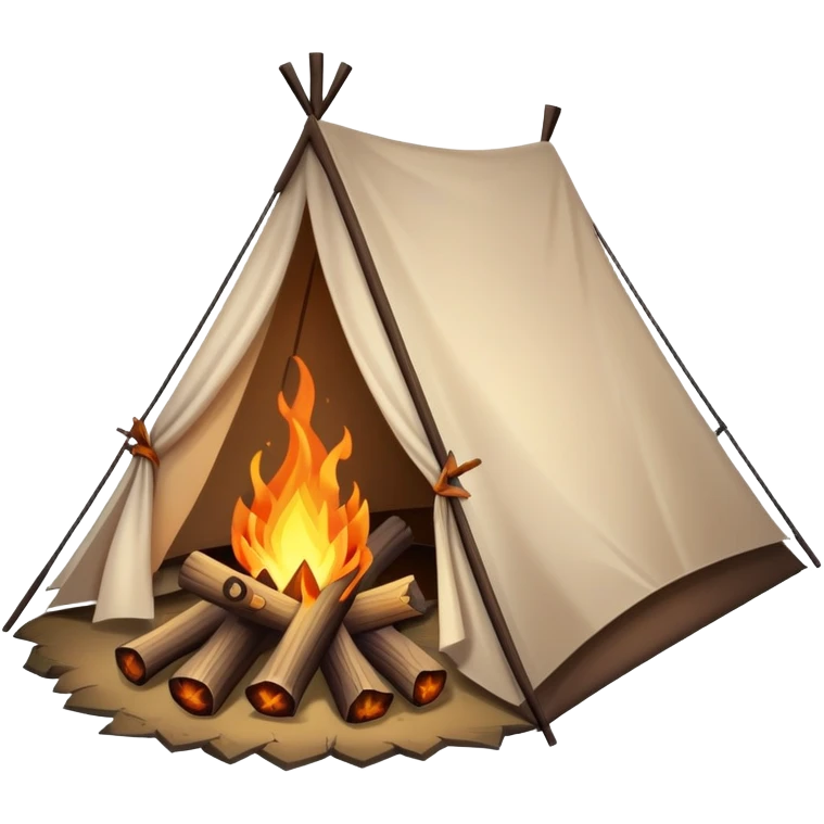 campfire next to a tent emoji