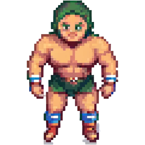 wrestler who looks like he is from Dagestan, pixel art style emoji