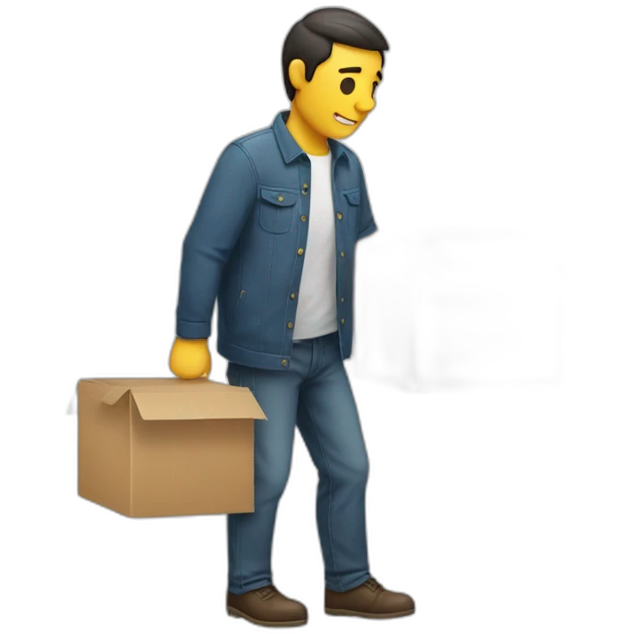 A man unpacks emoji
