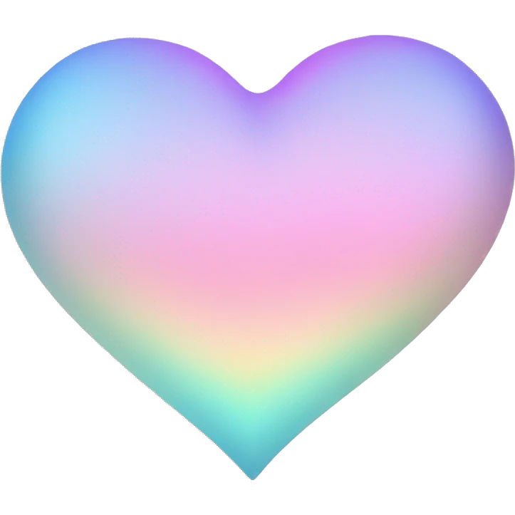 Pastel gradient hue iridescent heart emoji