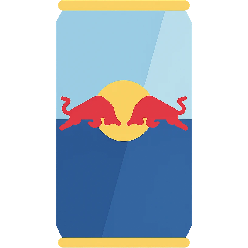 Flat Red Bull yellow emoji