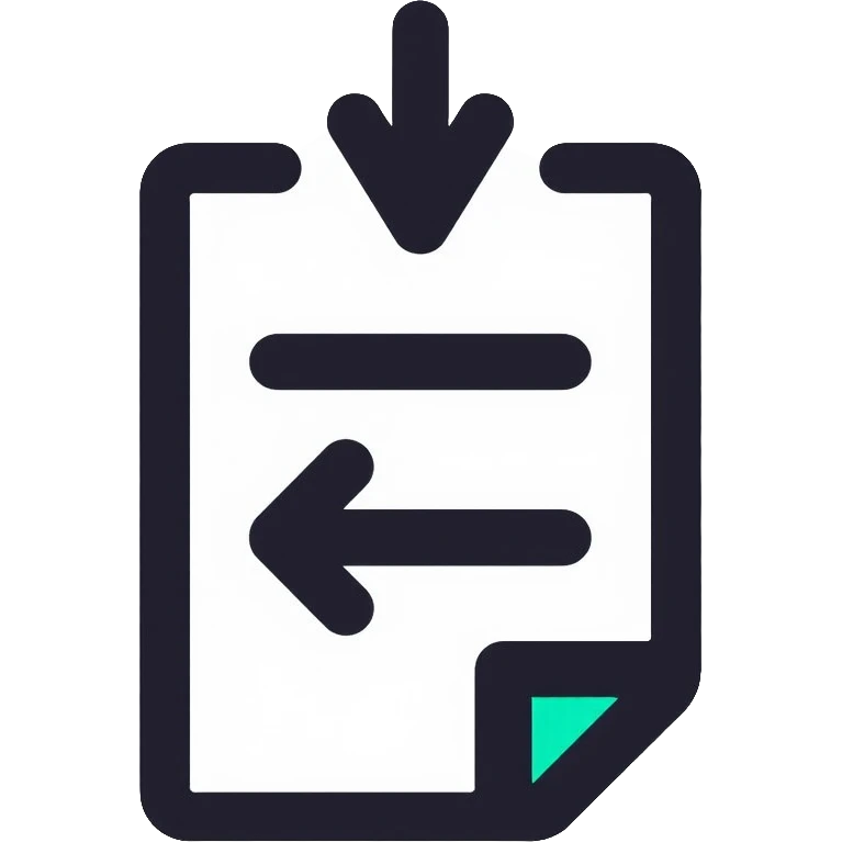 A document with a return arrow, representing a return policy emoji